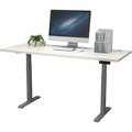 We'Re It Lift it, 72"x24" Electric Sit Stand Desk, 4 Memory/1 USB LED Control, White Top, Silver Base VL23BS7224-459